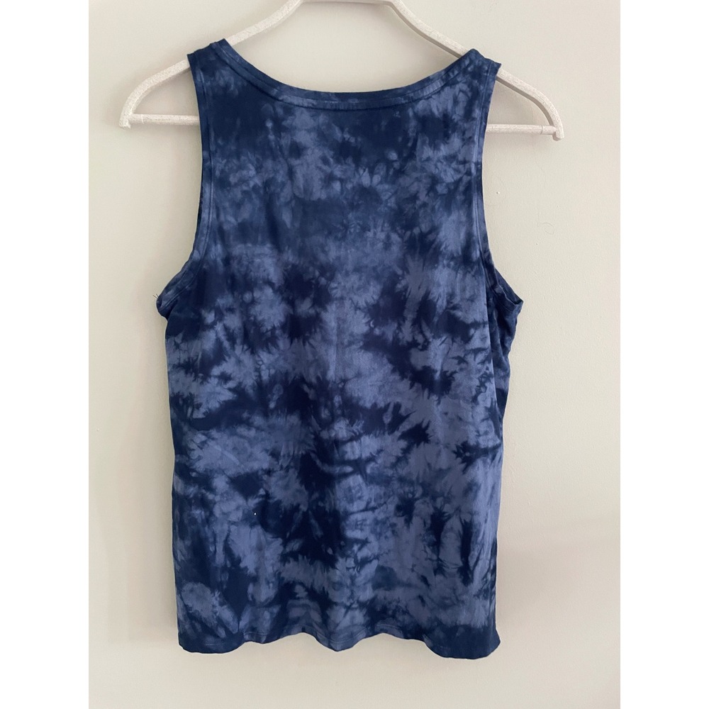 Old Navy EveryWear Women Blue Tie Dye Scoop Neck Tank Top Size Medium - Picture 3 of 5
